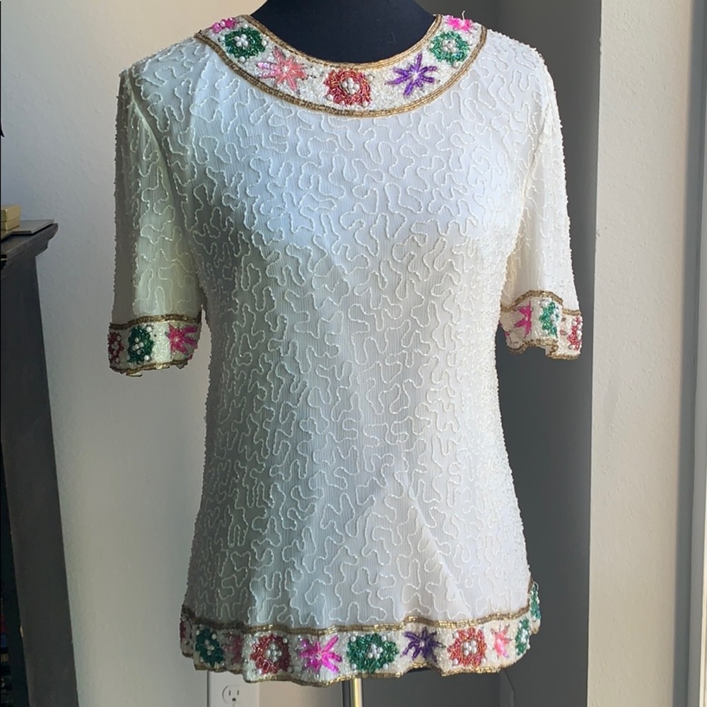 VINTAGE BEADED BLOUSE